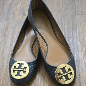 Tory Burch Navy Perforated Ballet Flats / Size 6.5